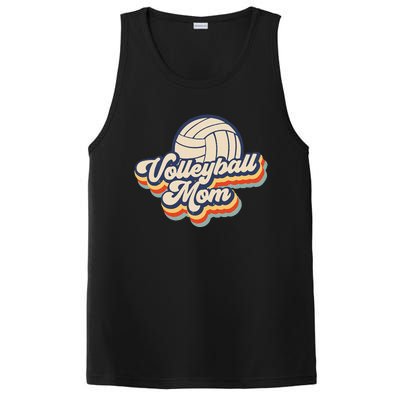 Volleyball Mom Mama Mothers Day Vintage Retro Funny Women PosiCharge Competitor Tank