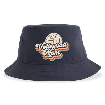 Volleyball Mom Mama Mothers Day Vintage Retro Funny Women Sustainable Bucket Hat