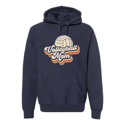 Volleyball Mom Mama Mothers Day Vintage Retro Funny Women Premium Hoodie