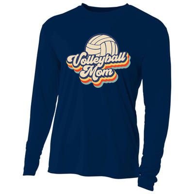 Volleyball Mom Mama Mothers Day Vintage Retro Funny Women Cooling Performance Long Sleeve Crew