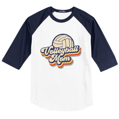 Volleyball Mom Mama Mothers Day Vintage Retro Funny Women Baseball Sleeve Shirt