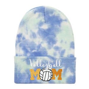 Volleyball Mom Mothers Day Volleyball Game Day Cheer Mom Tie Dye 12in Knit Beanie