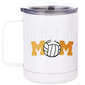 Volleyball Mom Mothers Day Volleyball Game Day Cheer Mom 12 oz Stainless Steel Tumbler Cup