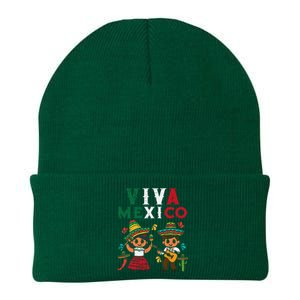 Viva Mexico Maracas Guitar Mexican Independence Knit Cap Winter Beanie