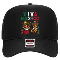 Viva Mexico Maracas Guitar Mexican Independence High Crown Mesh Back Trucker Hat