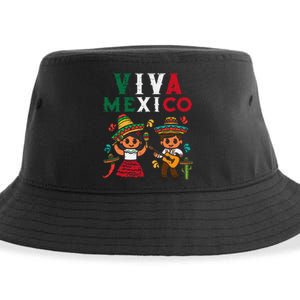 Viva Mexico Maracas Guitar Mexican Independence Sustainable Bucket Hat