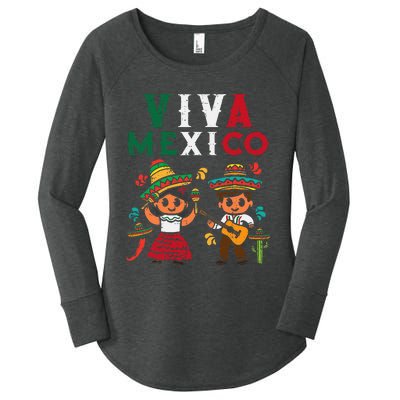 Viva Mexico Maracas Guitar Mexican Independence Women's Perfect Tri Tunic Long Sleeve Shirt