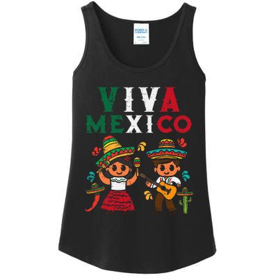 Viva Mexico Maracas Guitar Mexican Independence Ladies Essential Tank