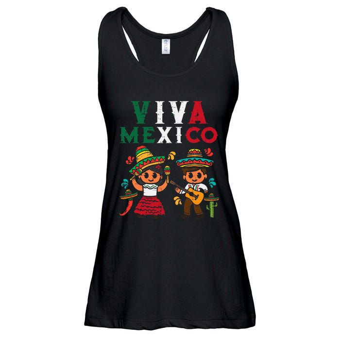 Viva Mexico Maracas Guitar Mexican Independence Ladies Essential Flowy Tank