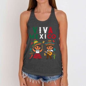 Viva Mexico Maracas Guitar Mexican Independence Women's Knotted Racerback Tank