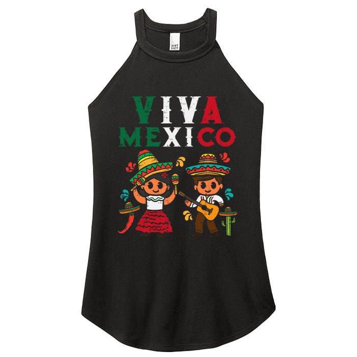 Viva Mexico Maracas Guitar Mexican Independence Women's Perfect Tri Rocker Tank