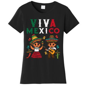 Viva Mexico Maracas Guitar Mexican Independence Women's T-Shirt