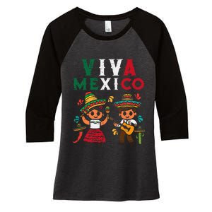 Viva Mexico Maracas Guitar Mexican Independence Women's Tri-Blend 3/4-Sleeve Raglan Shirt