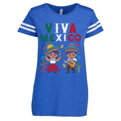 Viva Mexico Maracas Guitar Mexican Independence Enza Ladies Jersey Football T-Shirt