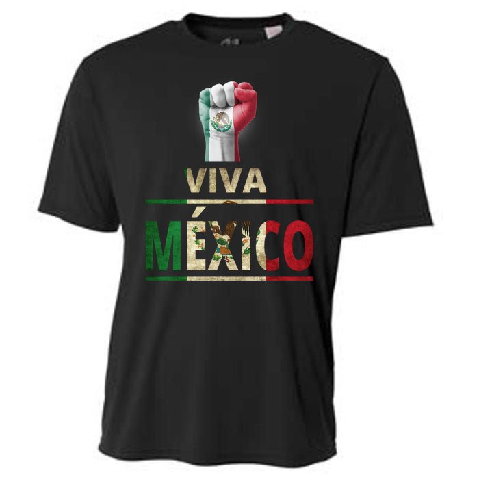 Viva Mexico Mexican Pride Fist Cooling Performance Crew T-Shirt