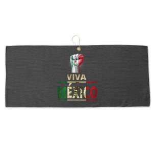 Viva Mexico Mexican Pride Fist Large Microfiber Waffle Golf Towel