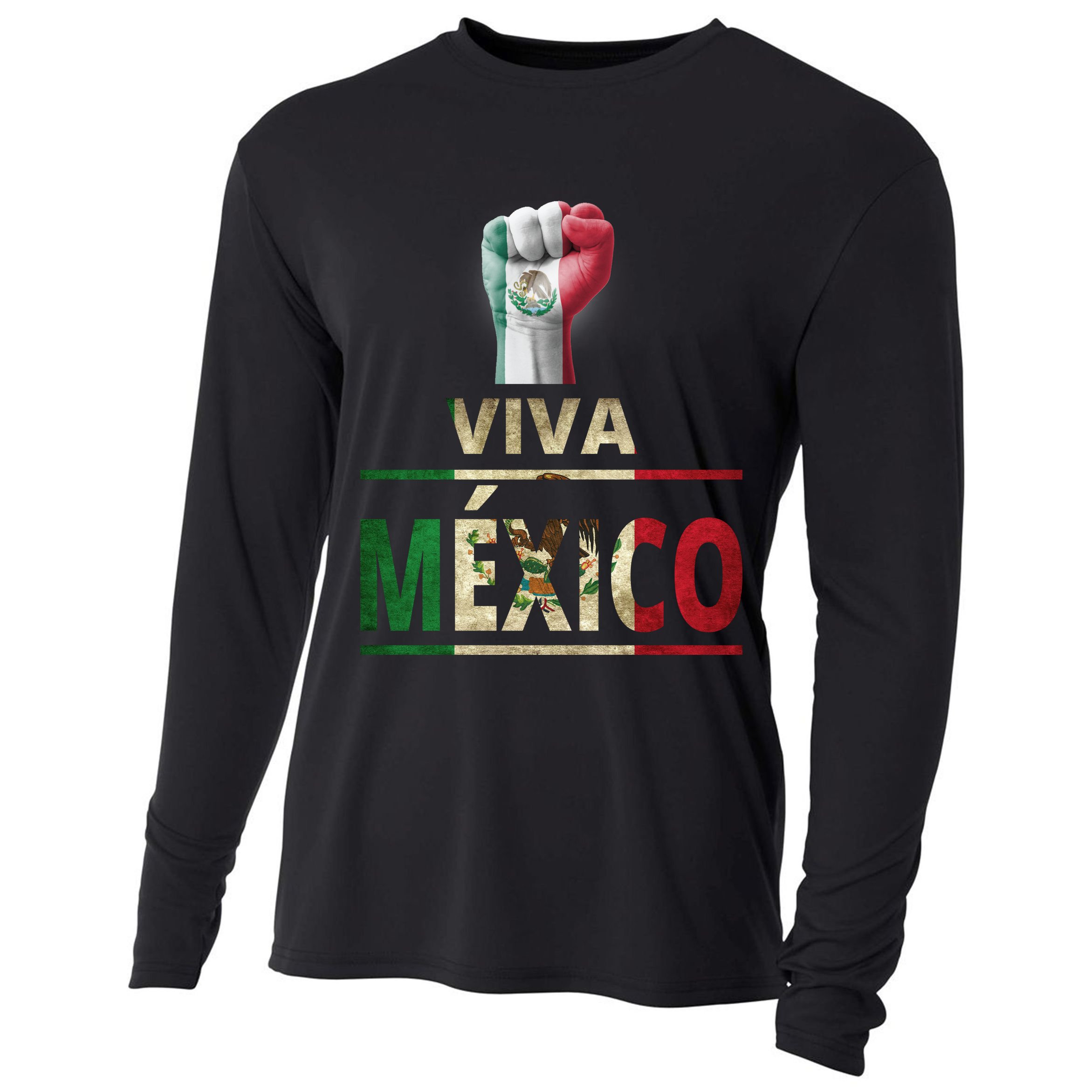 Viva Mexico Mexican Pride Fist Cooling Performance Long Sleeve Crew