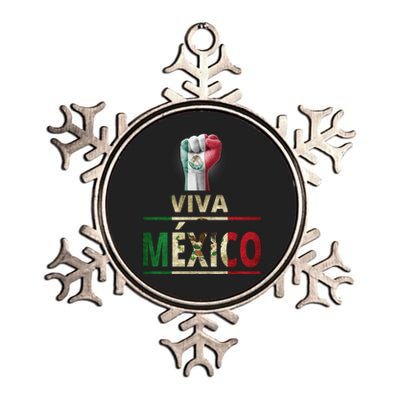 Viva Mexico Mexican Pride Fist Metallic Star Ornament