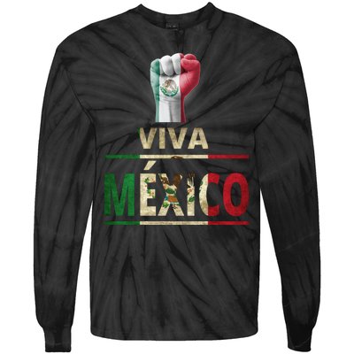 Viva Mexico Mexican Pride Fist Tie-Dye Long Sleeve Shirt