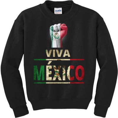 Viva Mexico Mexican Pride Fist Kids Sweatshirt