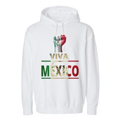 Viva Mexico Mexican Pride Fist Garment-Dyed Fleece Hoodie