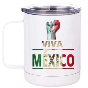 Viva Mexico Mexican Pride Fist 12 oz Stainless Steel Tumbler Cup