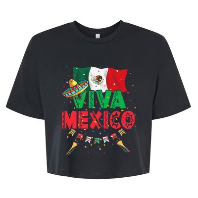 Viva Mexico Mexican Independence Day Independencia De Mexico Gift Bella+Canvas Jersey Crop Tee