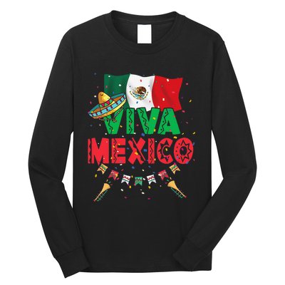 Viva Mexico Mexican Independence Day Independencia De Mexico Gift Long Sleeve Shirt