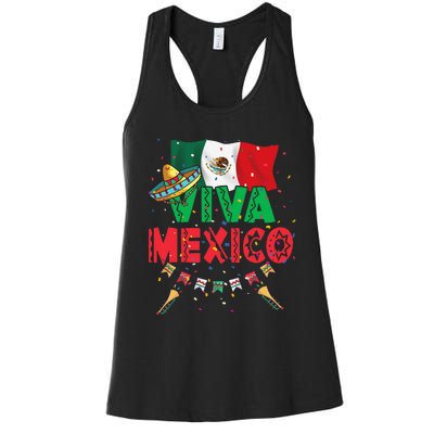 Viva Mexico Mexican Independence Day Independencia De Mexico Gift Women's Racerback Tank