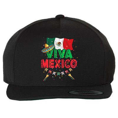 Viva Mexico Mexican Independence Day Independencia De Mexico Gift Wool Snapback Cap