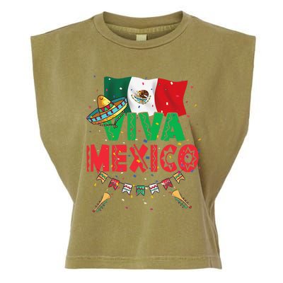 Viva Mexico Mexican Independence Day Independencia De Mexico Gift Garment-Dyed Women's Muscle Tee