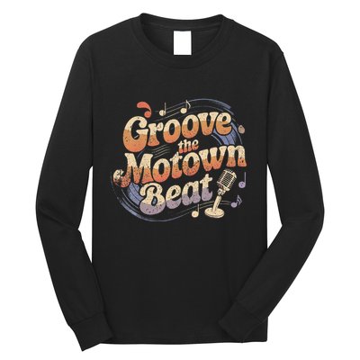 Vintage Motown Music Detroit Funk Groove Motown Beat Long Sleeve Shirt