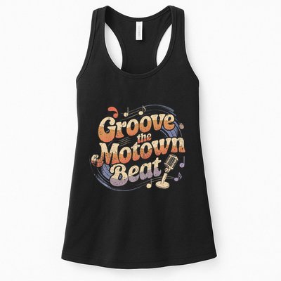 Vintage Motown Music Detroit Funk Groove Motown Beat Womens Tank Top