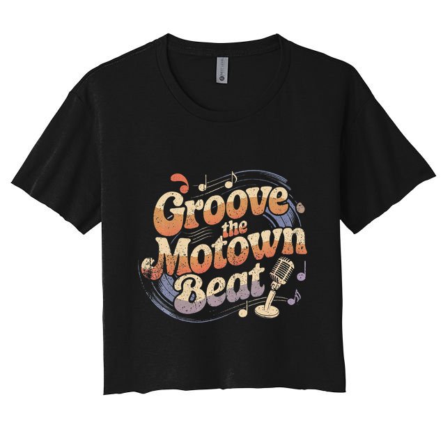 Vintage Motown Music Detroit Funk Groove Motown Beat Crop Top