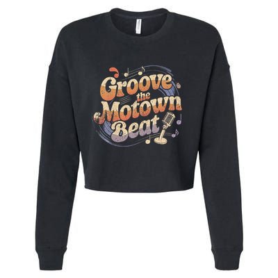 Vintage Motown Music Detroit Funk Groove Motown Beat Cropped Pullover Crew