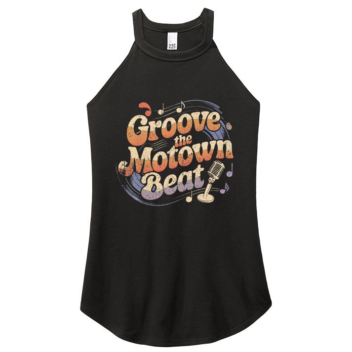 Vintage Motown Music Detroit Funk Groove Motown Beat Women's Perfect Tri Rocker Tank