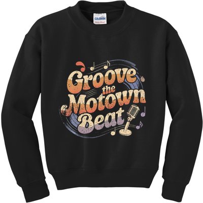 Vintage Motown Music Detroit Funk Groove Motown Beat Kids Sweatshirt