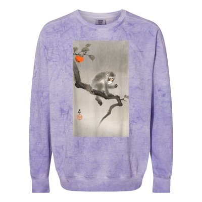 Vintage Macaque Monkey Japanese Nature Japan Art Colorblast Crewneck Sweatshirt