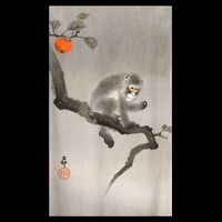 Vintage Macaque Monkey Japanese Nature Japan Art Doggie Tank