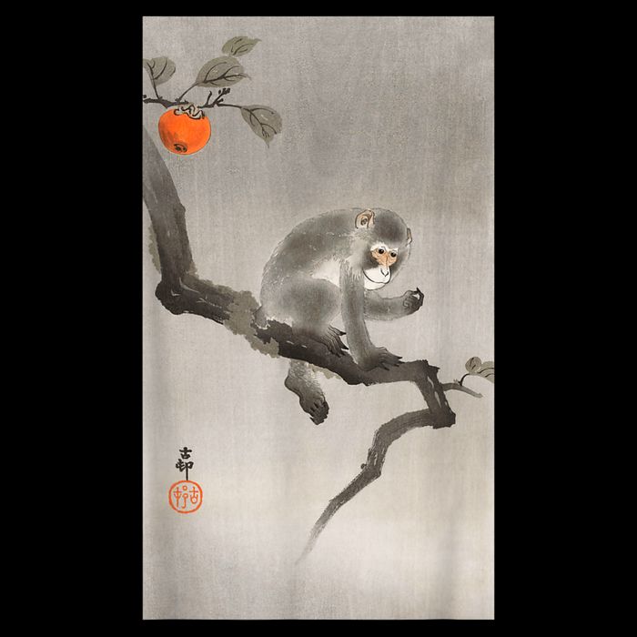 Vintage Macaque Monkey Japanese Nature Japan Art Doggie Tank