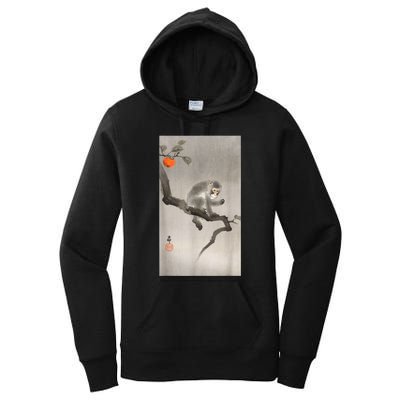 Vintage Macaque Monkey Japanese Nature Japan Art Women's Pullover Hoodie