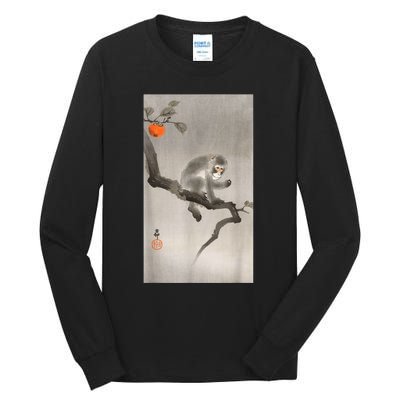 Vintage Macaque Monkey Japanese Nature Japan Art Tall Long Sleeve T-Shirt