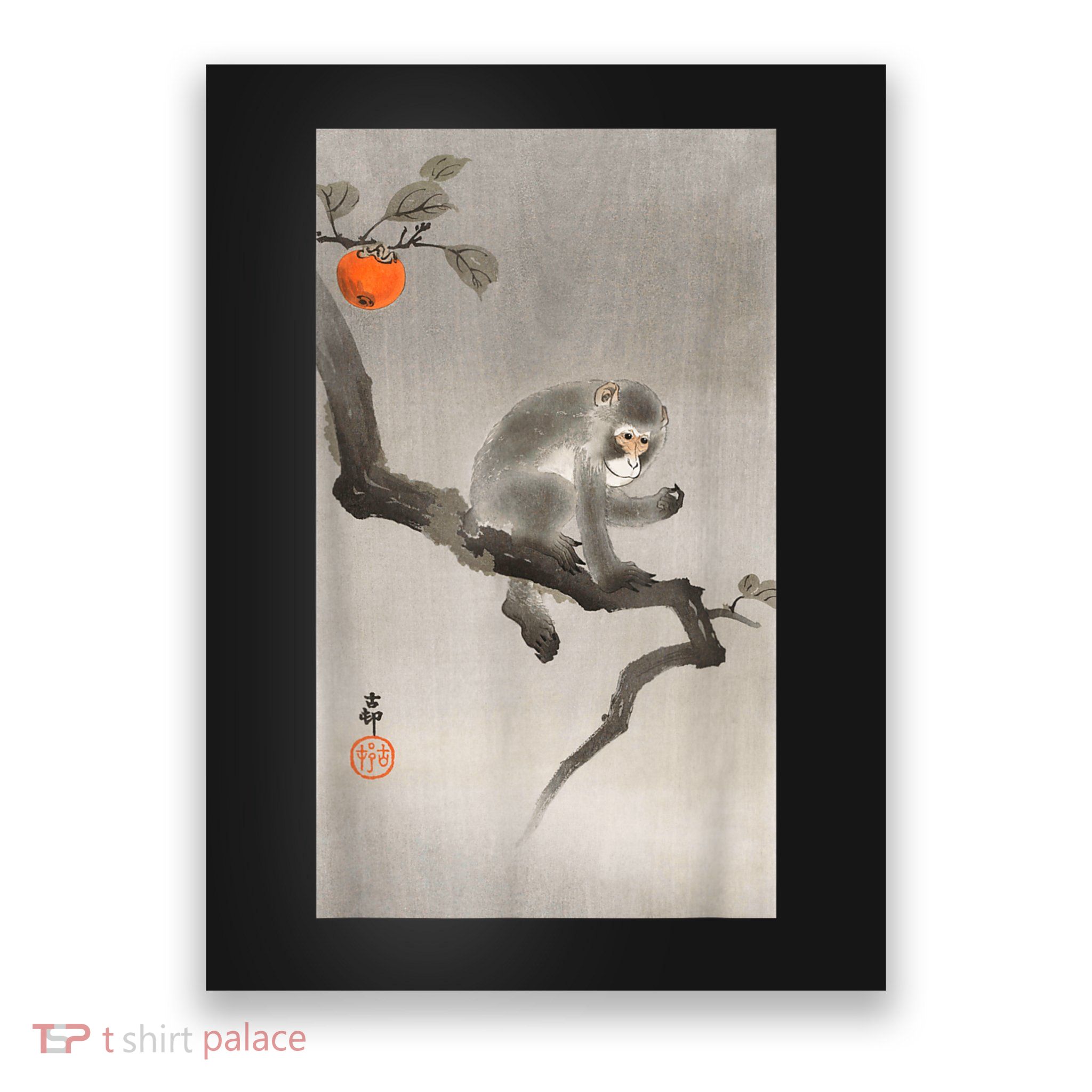 Vintage Macaque Monkey Japanese Nature Japan Art Poster