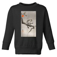 Vintage Macaque Monkey Japanese Nature Japan Art Toddler Sweatshirt