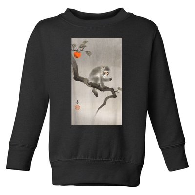 Vintage Macaque Monkey Japanese Nature Japan Art Toddler Sweatshirt