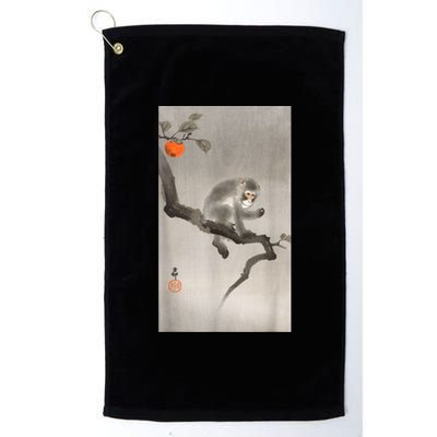 Vintage Macaque Monkey Japanese Nature Japan Art Platinum Collection Golf Towel