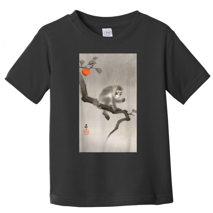 Vintage Macaque Monkey Japanese Nature Japan Art Toddler T-Shirt