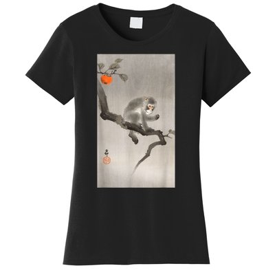 Vintage Macaque Monkey Japanese Nature Japan Art Women's T-Shirt