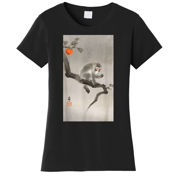 Vintage Macaque Monkey Japanese Nature Japan Art Women's T-Shirt