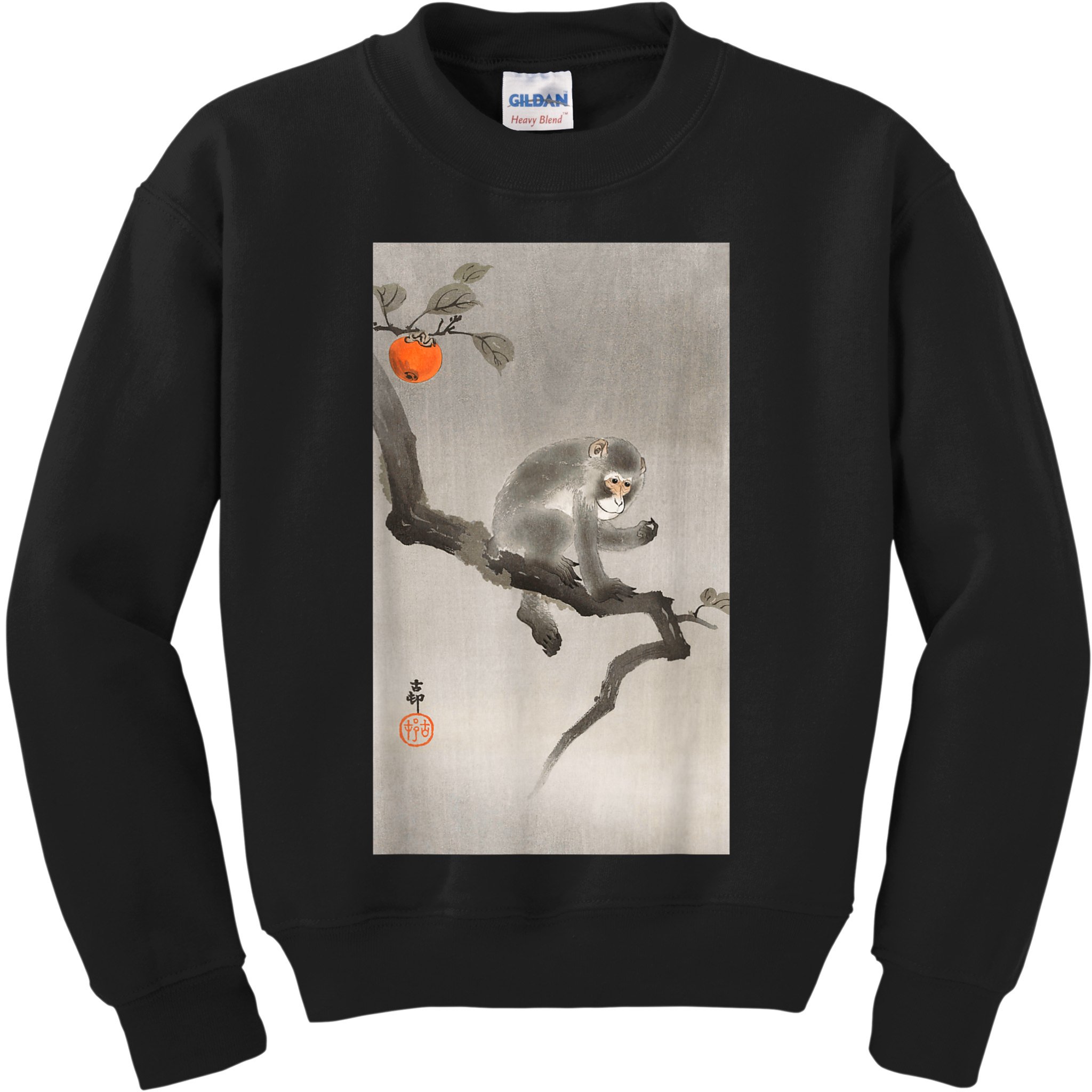 Vintage Macaque Monkey Japanese Nature Japan Art Kids Sweatshirt